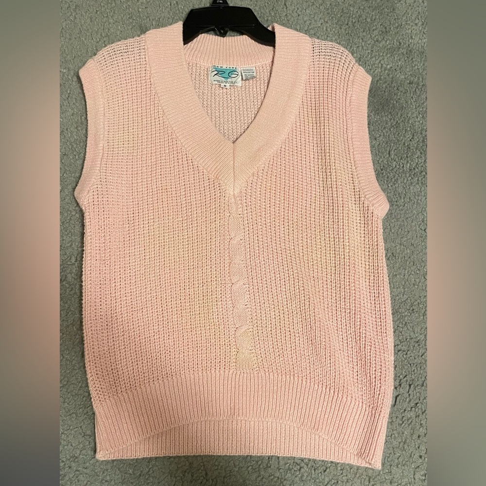 Vintage RG New York Pink Knit Sweater Vest